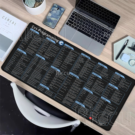 C++ Programing Shortcut Mouse Pad overlock Offices Accessories Non-Slip Offices Pc Programmer Mousepad HD Printing XXL Desk Mat