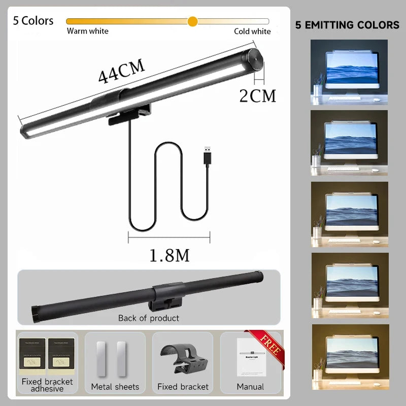 Desktop Monitor Light Bar Eye Care Lighting Work Game Learning Reading Dimming Table Light Strip RGB Atmosphere Lamp