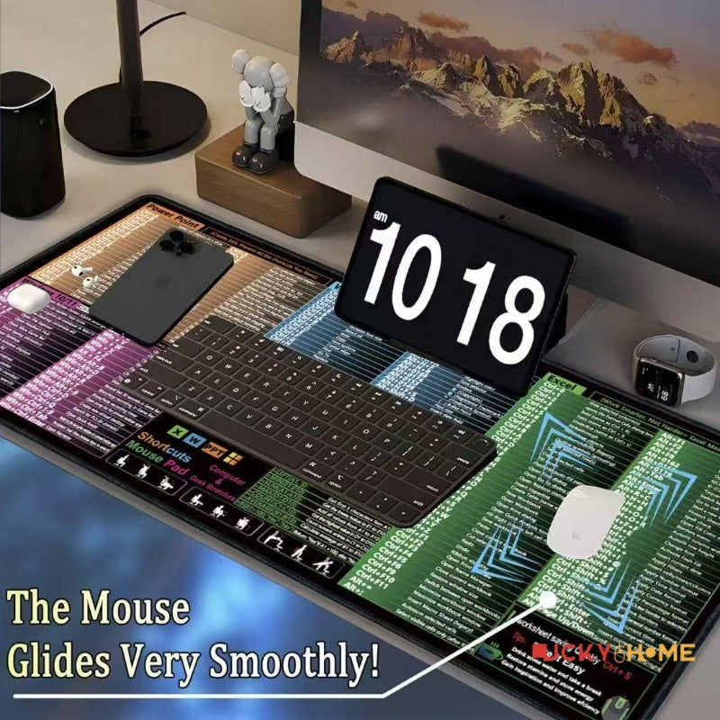 Windows Shortcut Mousepad | Non-Slip, Stitched Edges, HD Printed Shortcuts for Coding & Productivity