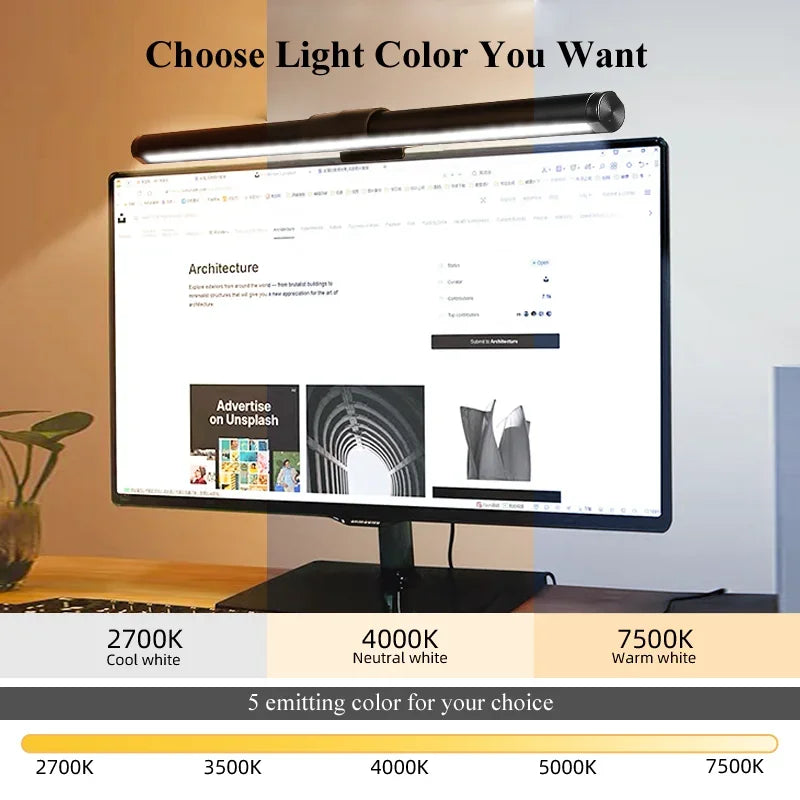 Desktop Monitor Light Bar  Eye Care Lighting Work Game Learning Reading Dimming Table Light Strip RGB Atmosphere Lamp