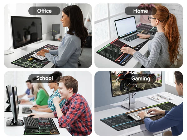 Linux Commands Shortcut Mousepad | Non-Slip, Stitched Edges, HD Printed Shortcuts for Coding & Productivity