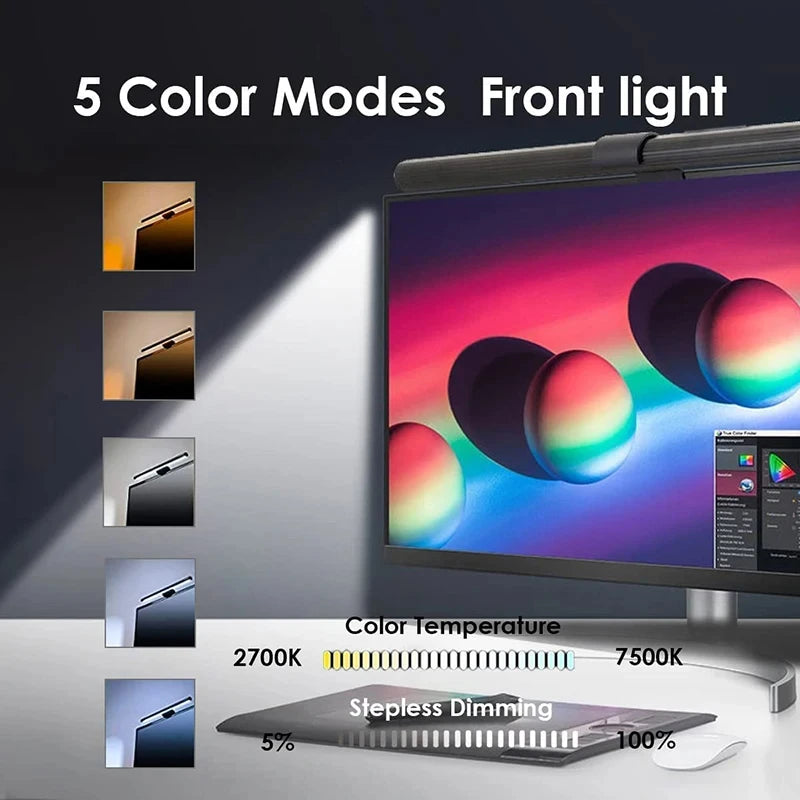 Desktop Monitor Light Bar  Eye Care Lighting Work Game Learning Reading Dimming Table Light Strip RGB Atmosphere Lamp