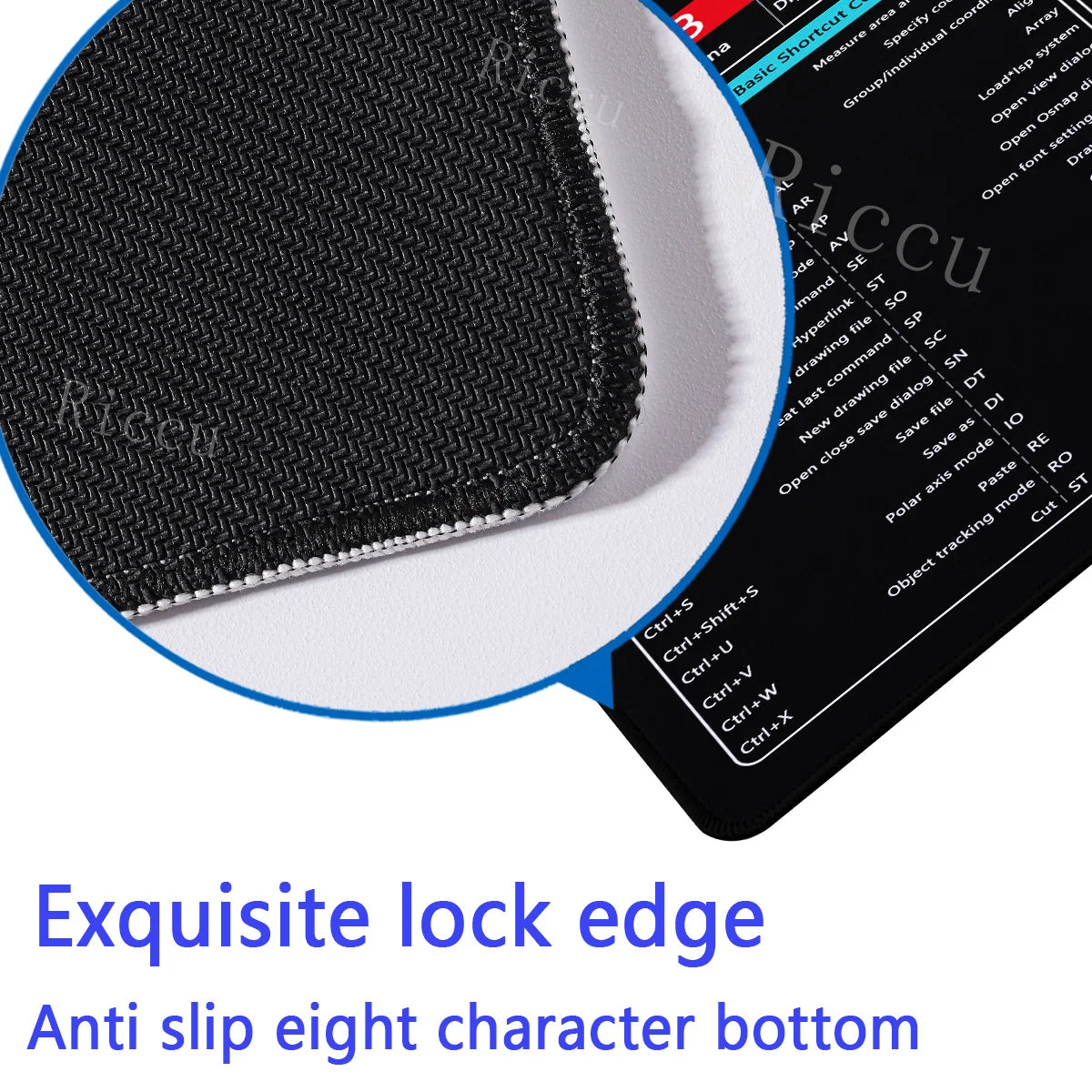 CAD Office Shortcuts Mouse Pad Large Extended for Auto CAD Big Keyboard Mousepad Gaming Stitched Edge Non-Slip Base Desk Mat