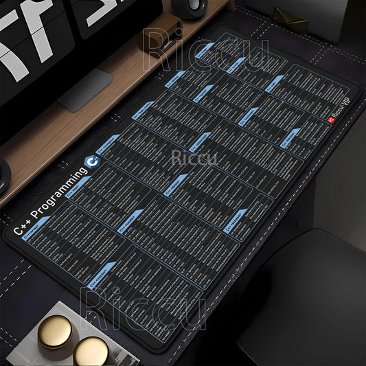 C++ Programing Shortcut Mouse Pad overlock Offices Accessories Non-Slip Offices Pc Programmer Mousepad HD Printing XXL Desk Mat