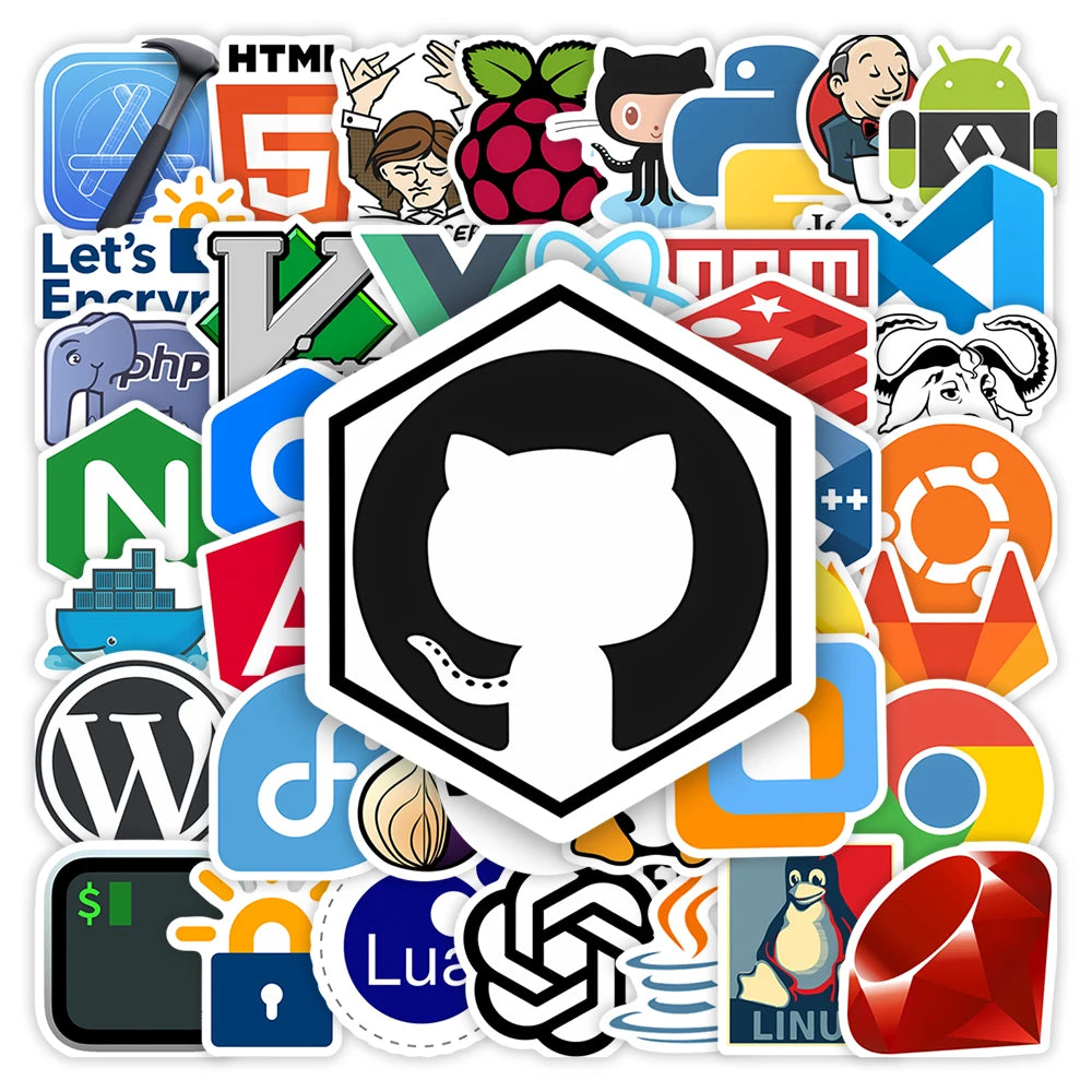 Fun Development Stickers Programming Java Docker Html Geek Hacker DIY Gift Waterproof Decal for Laptop Phone Luggage Decorative