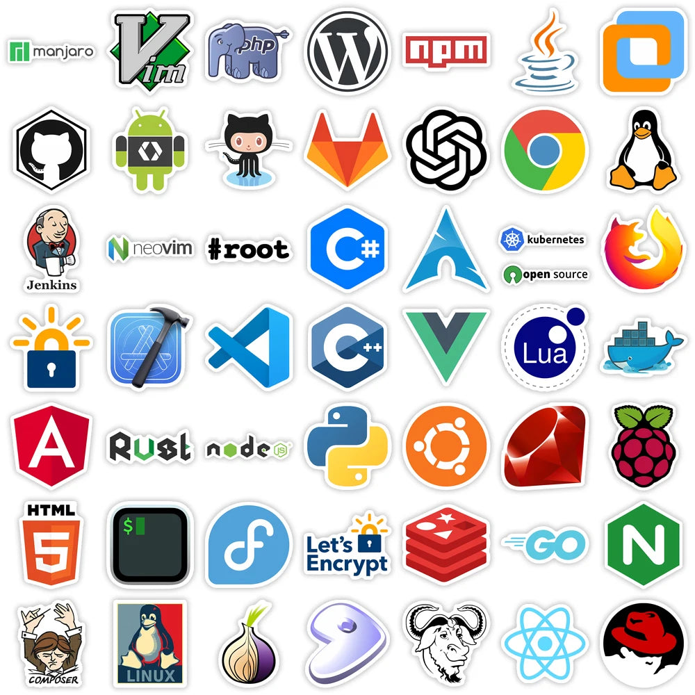 Fun Development Stickers Programming Java Docker Html Geek Hacker DIY Gift Waterproof Decal for Laptop Phone Luggage Decorative