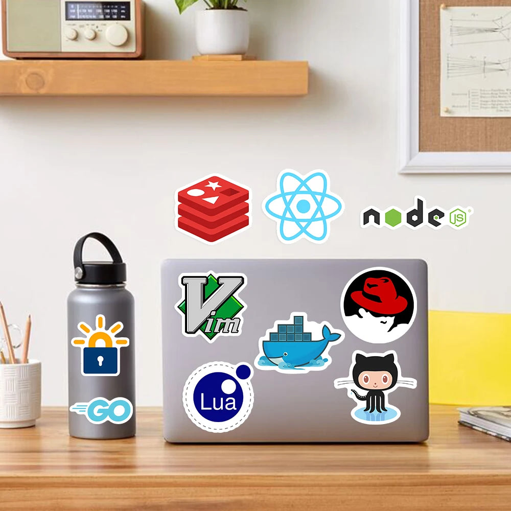 Fun Development Stickers Programming Java Docker Html Geek Hacker DIY Gift Waterproof Decal for Laptop Phone Luggage Decorative