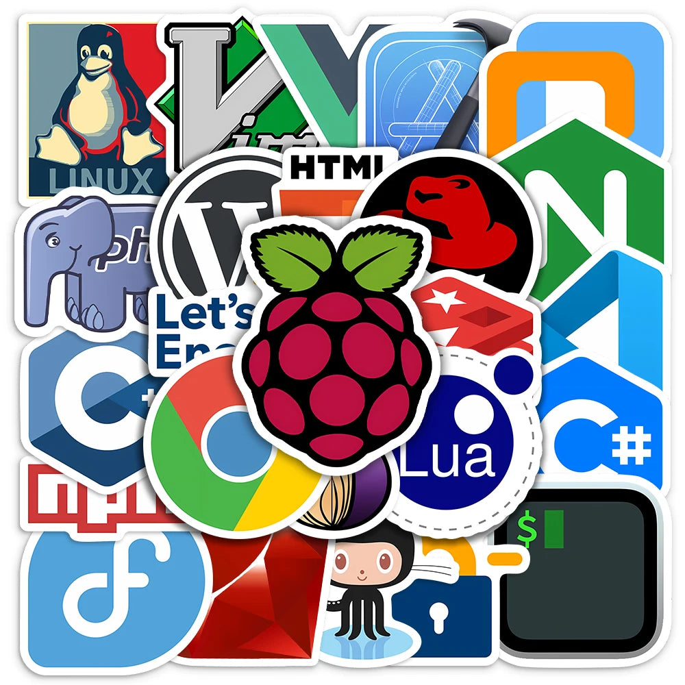 Fun Development Stickers Programming Java Docker Html Geek Hacker DIY Gift Waterproof Decal for Laptop Phone Luggage Decorative
