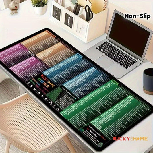 Extra-large Shortcut Keys Mouse Pad for Excel/Word/PowerPoint/Windows Shortcuts – Excel Cheat Sheet Desk Pad, Computer Mousepad – Gaming, Office, Non-Slip, Stitched Edges, Prefer Gift for Him or Her
