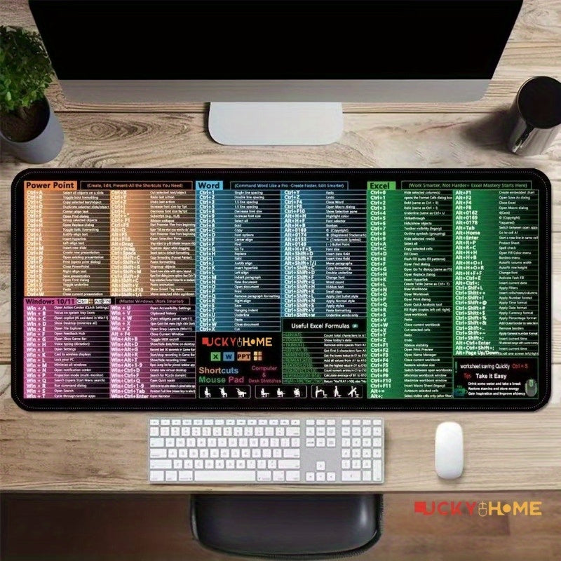 Windows Shortcut Mousepad | Non-Slip, Stitched Edges, HD Printed Shortcuts for Coding & Productivity